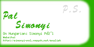 pal simonyi business card